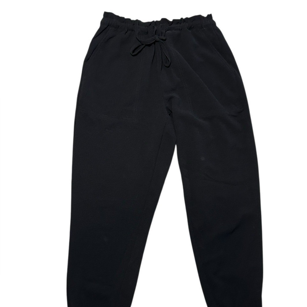 14th Union Womens Black Paperbag Waist Jogger Pants Drawstring Pockets XS Petite
